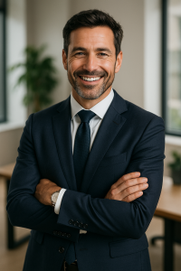 Successful businessman who is happy after receiving executive coaching