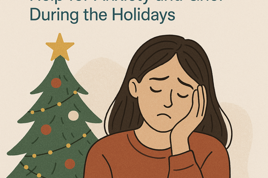 Picture of a person dealing with the holiday blues.